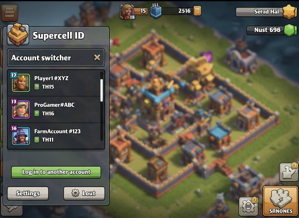 img-Account switcher dropdown in Supercell ID