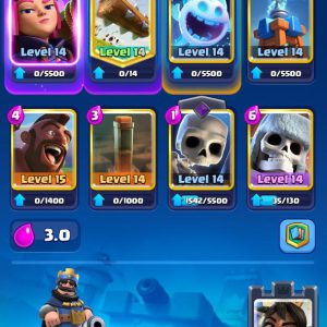 LEVEL 55 | TROPHIES 7355 | (1CARD LVL15)-(65CARD LVL14) | 1627 GEMS