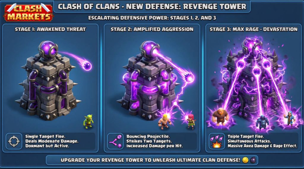 Revenge Tower 3-stage escalation diagram TH18