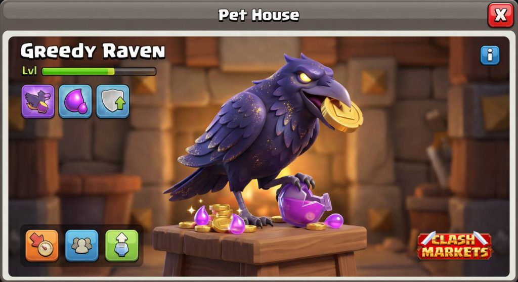 The Greedy Raven ,new Clash of Clans pet