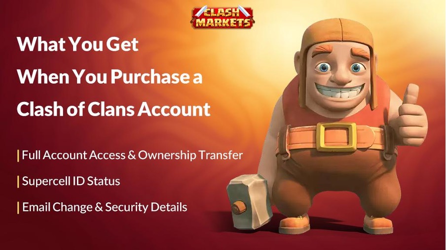 What You Receive When Purchasing a Clash of Clans Account from Clash Markets