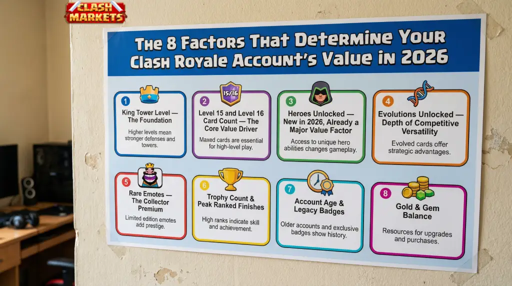 The 8 Factors That Determine Your Clash Royale Account's Value in 2026 